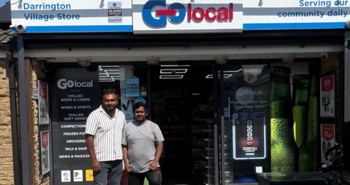 Image of village shop and owner